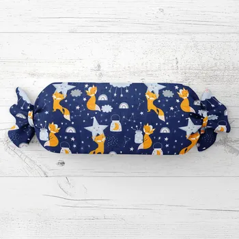 Dekorativní polštářek Dětský polštář válec bonbon Sandra SA-281 Lišky na večerní obloze 15x100 cm