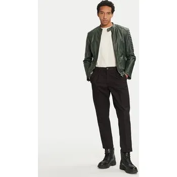 Pánská casual bunda Serge Pariente Kožená bunda Leman 2 Zelená Slim Fit M