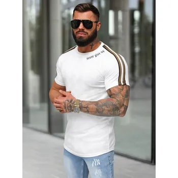 Pánské tričko Ozonee Pánské tričko s krátkým rukávem Malcolm bílá L