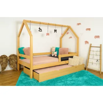 Dětská postel MAXIDO Dětská postel domeček Snílek s přistýlkou 160x80 přírodní (Český výrobek)