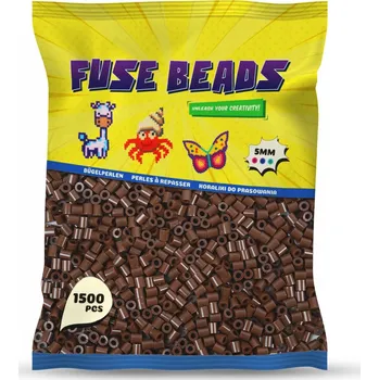 Dětské navlékací korálky Zažehlovací korálky TMAVĚ HNĚDÁ 1500 ks Benny Beads Velikost Midi 5mm