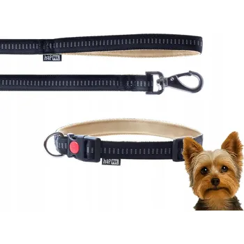 Vodítko pro psa Vodítko + obojek Soft Style Happet černé, velikost S 1,0 cm