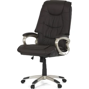 Kancelářská židle ORUL, tmavě hnedá kůže + vyzvednutí ZDARMA