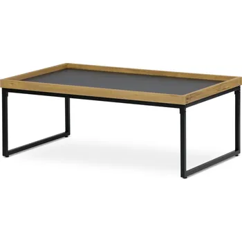 Konferenční stolek Konferenční stolek GARLEMXER I, 100x60, divoký dub, černý kov + vyzvednutí ZDARMA