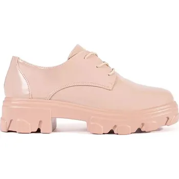 Dámské polobotky Jedinečné polobotky dámské světle růžové na platformě 39