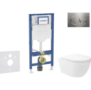 GEBERIT - Duofix Set předstěnové instalace, klozetu Oudee Vortex a sedátka softclose, tlačítko Sigma20, nerez SANI11CA6107B