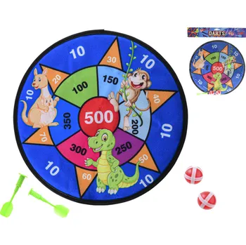 Terč textilní závěsný na suchý zip set se 2 šipakmi a 2 míčky | 481511