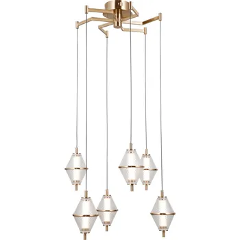 Italux PND-34395-6-HBR LED závěsné stropní svítidlo Fuente | 30W LED | 1795lm | 3000K + STOLNÍ OTOČNÝ VENTILÁTOR BERGEN - NASTAVITELNÝ, BÍLÝ