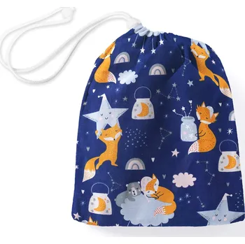 Školní sáček Bavlněný pytlík/sáček na přezůvky Sandra SA-281 Lišky na večerní obloze