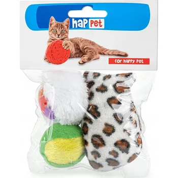 Hračka pro psa Sada hraček pro kočky Happet plyšová hračka + 2 míčky