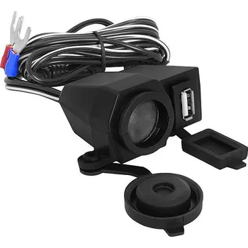 Elektrická zásuvka NABÍJEČKA NA MOTO ZÁSUVKA 12V USB 2.1A S VYPÍNAČEM