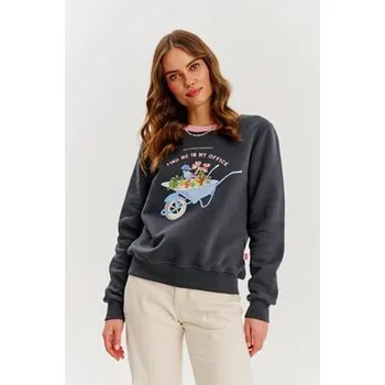 Pánská mikina NAOKO Mikina Floral Office Šedá Regular Fit XL