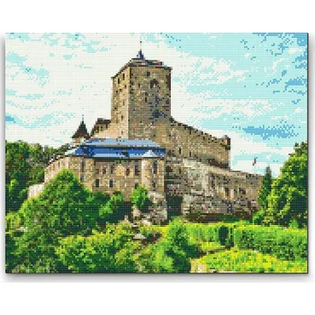 Diamantové malování Painting Queens Diamantové malování Hrad Kost, 30 × 40 cm, vypnuté plátno na rám, hranaté