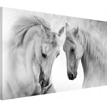 Obraz Moderní obraz na plátně na zeď do obýváku Koně v šedé barvě 90x60