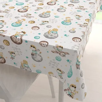 ubrus Dětský bavlněný obdélníkový ubrus Sandra SA-561 Malý princ na bílém 50x100 cm