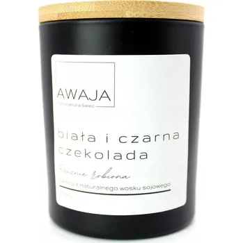 Svíčka Sójová svíčka bílá a černá čokoláda – černá, vonná, ručně dělaná