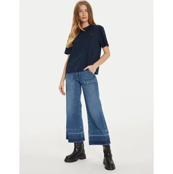 Pánské tričko Tommy Hilfiger T-Shirt Modern Flag WW0WW43597 Tmavomodrá Relaxed Fit XS