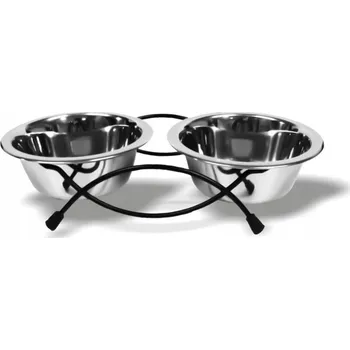 Miska pro psa Stojan na misku kovový Happet stříbrný 0,4 l