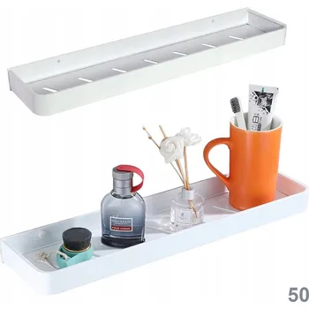 Koupelnový nábytek ZÁVĚSNÁ KOUPELNOVÁ POLICE LOFT 50 CM BÍLÁ kuchyňská závěsná bílá na tekutiny