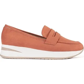 Dámské mokasíny Klasické oranžové dámské mokasíny na platformě 38