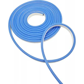 LED páska NEON flex LED SILIKON 6X12 12V IP67 řez po 1cm R-1 Modrá Blue - 1m