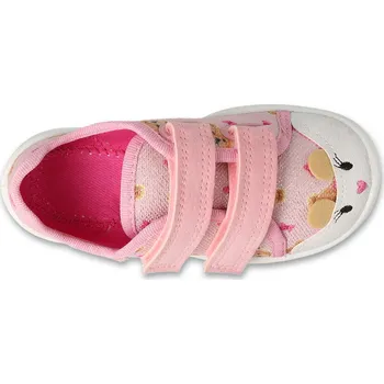 Dívčí tenisky Tenisky plátěnky kecky Befado 907P165 růžové s medvídky, suchý zip velikost: 22