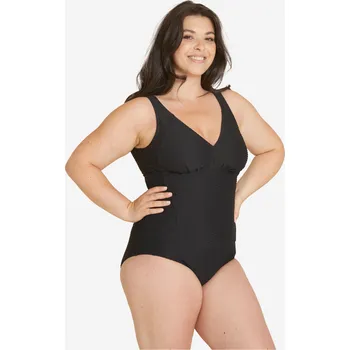 Dámské plavky DECATHLON Dámské plavky jednodílné Kaipearl New černé 46 ČERNÁ