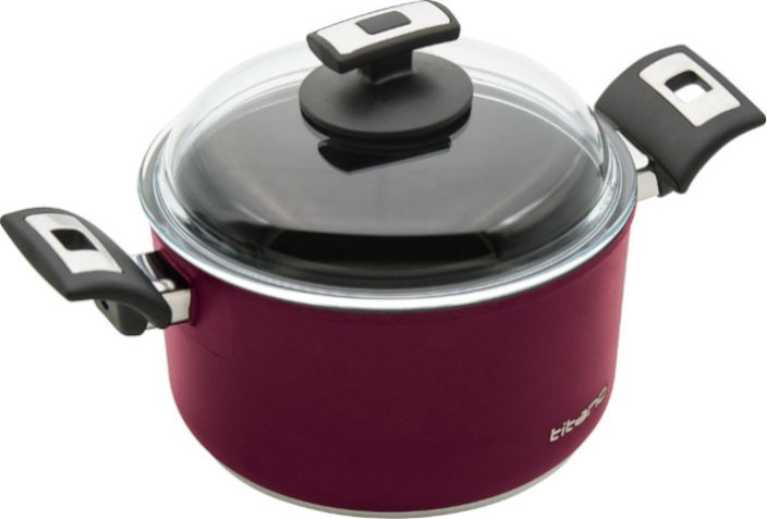 Top Alulit Titanový hrnec ø 20 cm x 11 cm / 3.0 l s poklicí, bordó