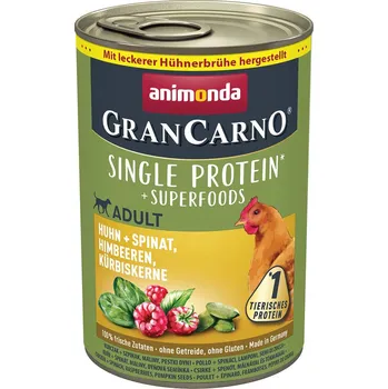 Pro psa Animonda GranCarno KUŘE+ŠPENÁT, MALINY, DÝŇOVÁ SEMÍNKA 24x400g