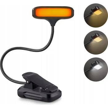 Lampička NABÍJECÍ LAMPIČKA S KLIPSEM 15 LED PRO ČTENÍ V POSTELI