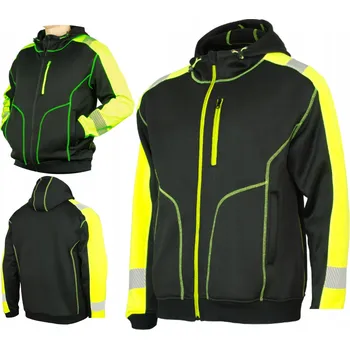 Pánská mikina MIKINA V TŘÍDĚ ÚLOHY, PLETENÁ PRACOVNÍ MIKINA S KAPUCÍ KAPUCÍ, REFLEXNÍ, VELIKOST S/ vel. 3XL