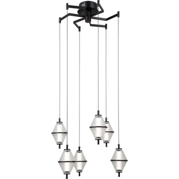 Italux PND-34395-6-BK LED závěsné stropní svítidlo Fuente | 30W LED | 1795lm | 3000K + STOLNÍ OTOČNÝ VENTILÁTOR BERGEN - NASTAVITELNÝ, BÍLÝ