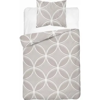 Povlečení Povlečení 140x200 béžové světle bílé geometrické 5247 A Bavlna 48