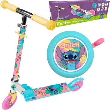 Koloběžka DVOUKOLOBĚŽKA PRO DÍVKU STITCH SEVEN DO 50 kg, VÝŠKA 110-140 Cm + ZVONEK