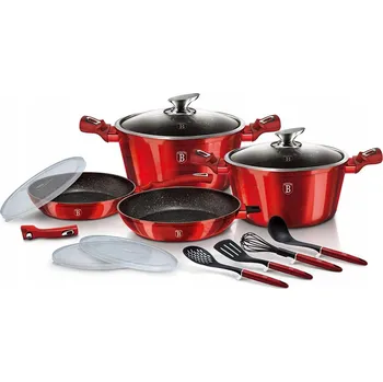 Sada nádobí Sada hrnců Berlinger Haus 02596Burgundy Metallic z hliníku 8 dílů