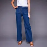 Široké džíny s vysokým pasem pro postavu vyšší než 165 cm modrá 38