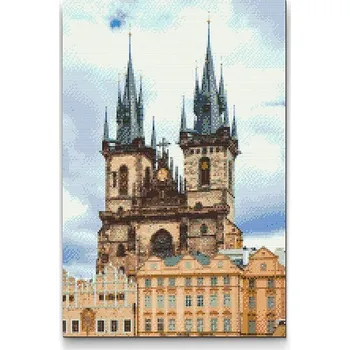 Diamantové malování Painting Queens Diamantové malování Chrám Matky Boží před Týnem, 80 × 120 cm, s rámem, hranaté
