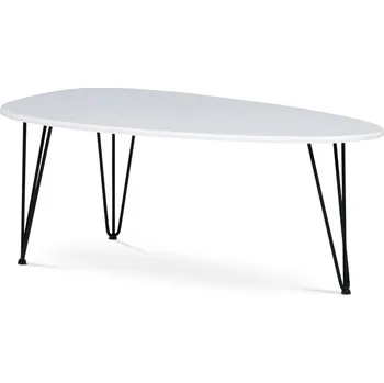 Konferenční stolek Konferenční stůl ZANLEKAL, bílý mat, černý kov + vyzvednutí ZDARMA