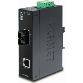 Switch Planet IFT-802TS15 optický konvertor, SC singlemode 15km, DIN, IP30, -40 až 75 st.C