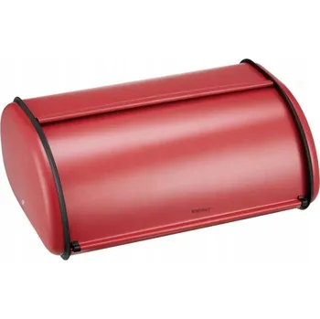 chlebník VELKÝ KOVOVÝ CHLEBNÍK ZÁSOBNÍK NA PEČIVO CHLÉB ROHLÍKY OCELOVÝ ČERVENÝ