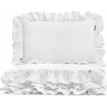 Povlečení SADA POVLEČENÍ S VOLÁNKY 220x200 + 2X POVLAKY NA POLŠTÁŘE 60x50 BAVLNA | MUMLA