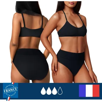 Dámské plavky PLIM UNDERWEAR Spodní díl menstruačních plavek s vysokým pasem – Vysoká absorpce 42 ČERNÁ