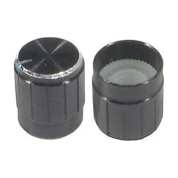 vypínač Přístrojový knoflík 18T 15x17mm, hřídel 6mm černý