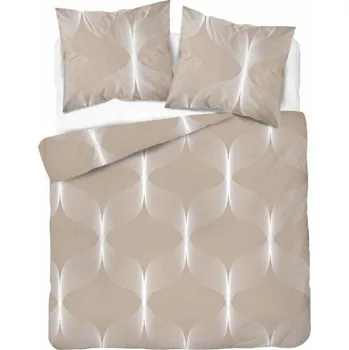 Povlečení Detexpol Francouzské 3 dílné povlečení bavlna Waves béžová 5253A