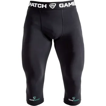 Dámské legíny Kompresní unisex legíny GAMEPATCH COMPRESSION TIGHTS 3/4 XL Černá, Bílá