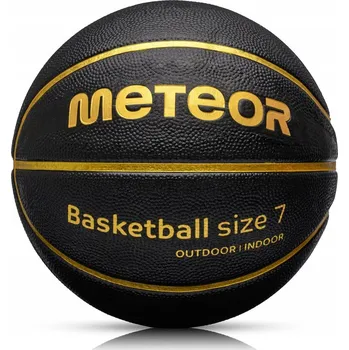 Basketbalový míč BASKETBALOVÝ MÍČ METEOR TRÉNINKOVÝ VELIKOST #7 ČERNO-ZLATÝ