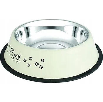 Miska pro psa Jedna kovová miska Happet bílá 1,5 l
