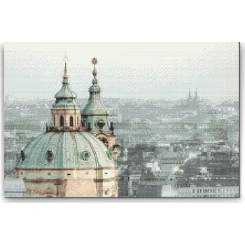 Diamantové malování Painting Queens Diamantové malování Výhled na Prahu 40 × 60 cm, s rámem, hranaté