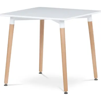 Jídelní stůl Jídelní stůl QUINYORZOR 80x80, bílý matný lak, dřevěné nohy + vyzvednutí ZDARMA