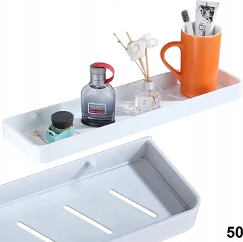 Koupelnový nábytek ZÁVĚSNÁ KOUPELNOVÁ POLICE LOFT 50 CM BÍLÁ kuchyňská závěsná bílá na tekutiny
